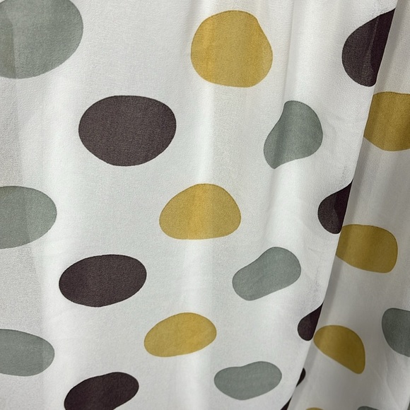 Big Hit Womens Mini Dress L Gold Gray Polka Dot Pattern 1/2 Balloon Sleeves EUC - Picture 5 of 12